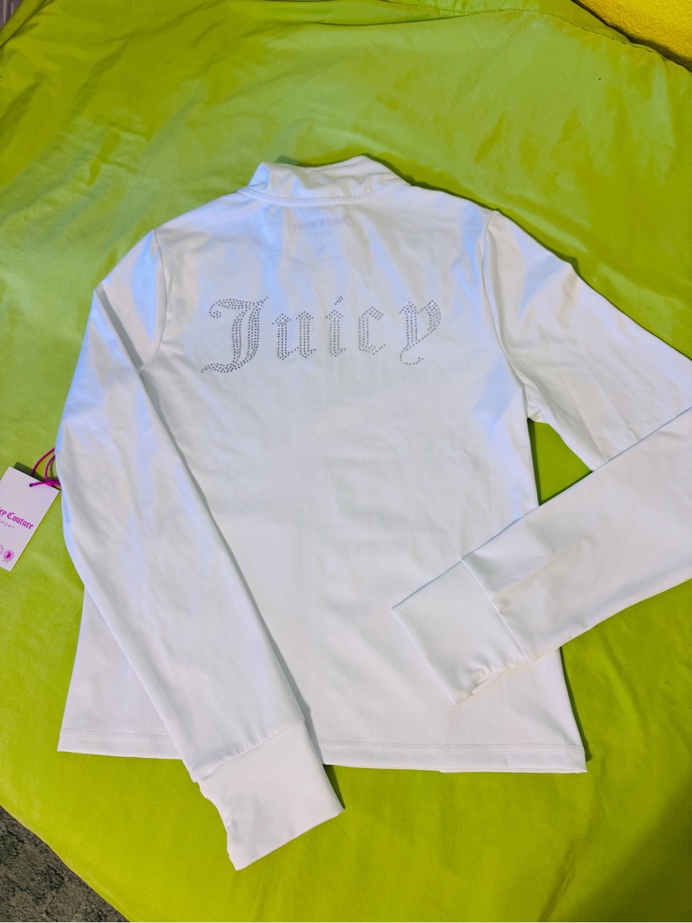 Juicy Couture White Rhinestone 'Juicy' Back Logo Jacket